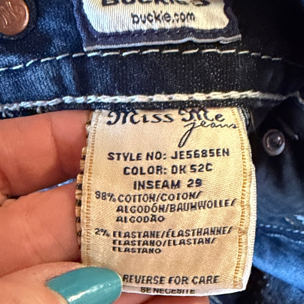 Miss Me Indigo Flare Jeans with Studded Back Pockets - Picture 5 of 5